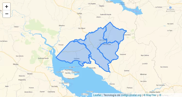 Código Postal Abangares, Guanacaste - Costa Rica