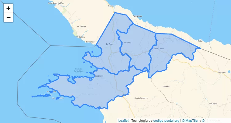La Cruz, Guanacaste ZIP Code - Costa Rica
