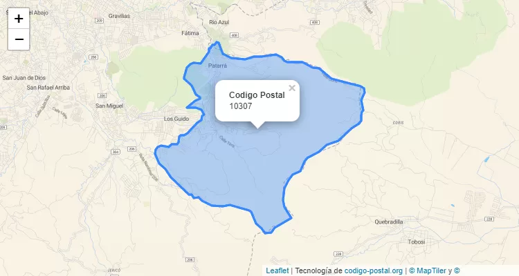 Código Postal Distrito Patarrá, Desamparados - San Jose - Costa Rica