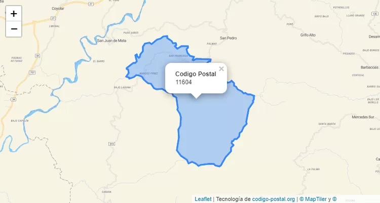 Código Postal Distrito San Luis, Turrubares - San Jose - Costa Rica