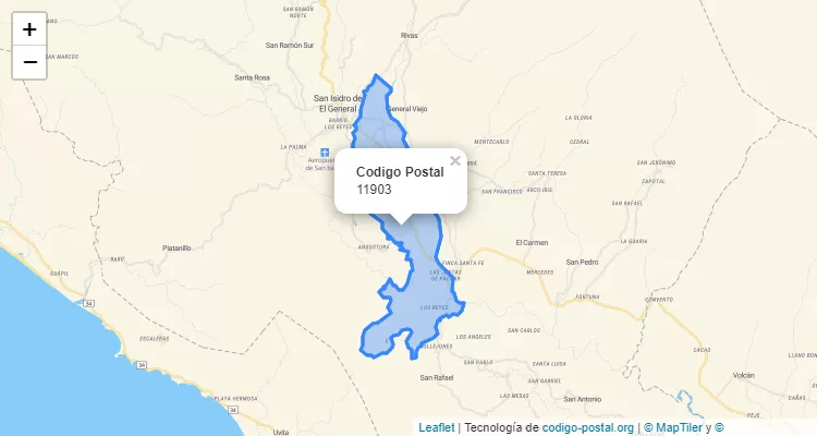 CEP Distrito Daniel Flores, Perez Zeledon - San Jose - Costa Rica