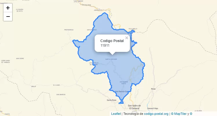 ZIP Code District Páramo, Perez Zeledon - San Jose - Costa Rica