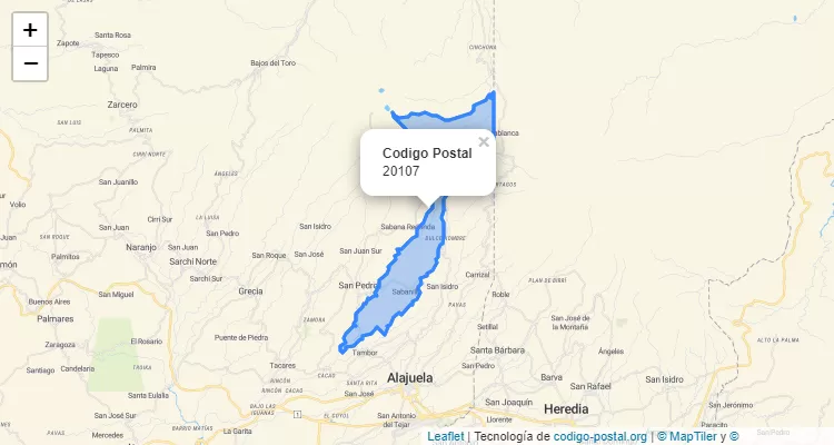 Código Postal 20107 | Costa Rica