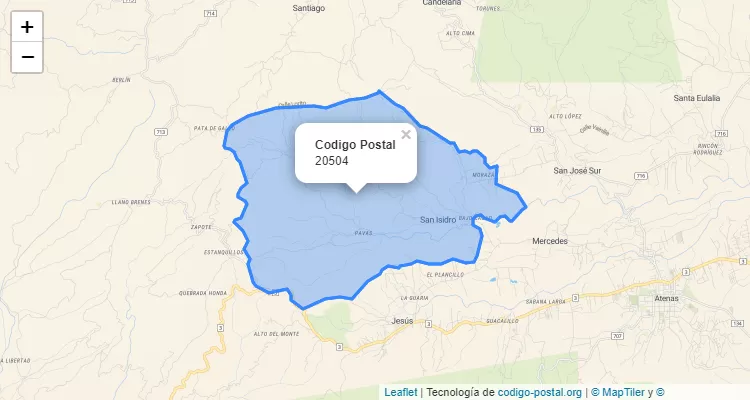 CEP Distrito San Isidro, Atenas - Alajuela - Costa Rica