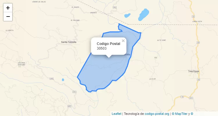 Código Postal Distrito Peralta, Turrialba - Cartago - Costa Rica