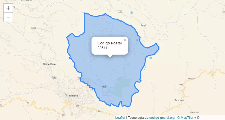 Código Postal Distrito La Isabel, Turrialba - Cartago - Costa Rica