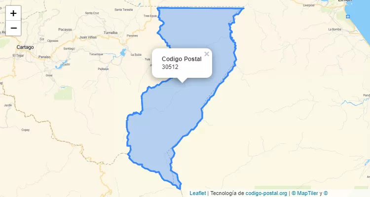 Código Postal Distrito Chirripo, Turrialba - Cartago - Costa Rica