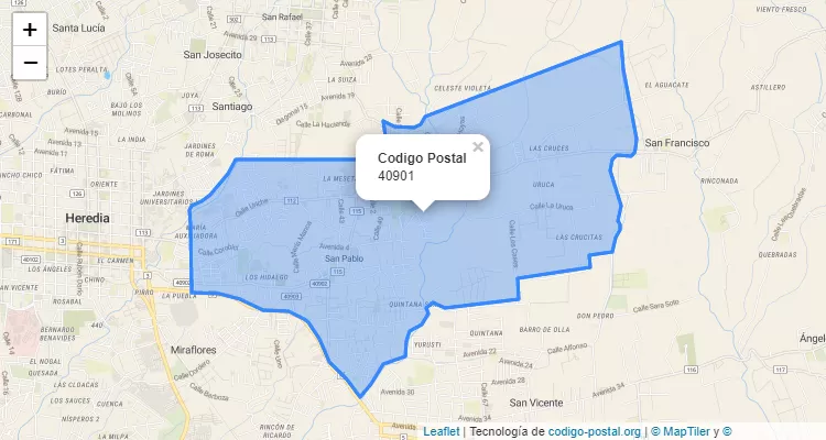 Código Postal Distrito San Pablo, Heredia - Costa Rica