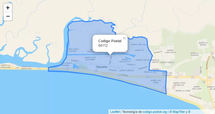 Código Postal Distrito Chacarita, Puntarenas - Puntarenas - Costa Rica