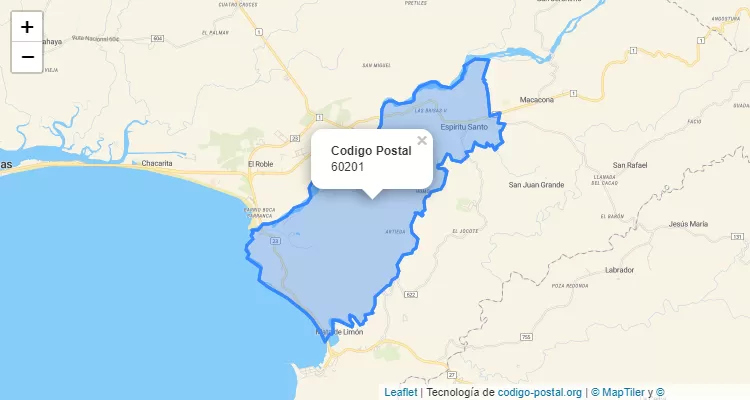 Código Postal Distrito Espíritu Santo, Esparza - Puntarenas - Costa Rica
