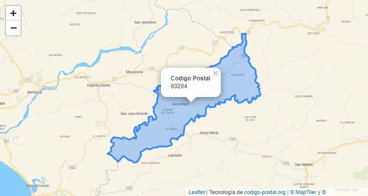 Código Postal Distrito San Rafael, Esparza - Puntarenas - Costa Rica