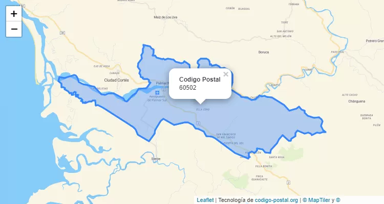 Código Postal Distrito Palmar, Osa - Puntarenas - Costa Rica