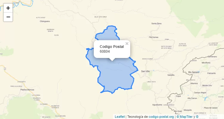 Código Postal Distrito Limoncito, Coto Brus - Puntarenas - Costa Rica