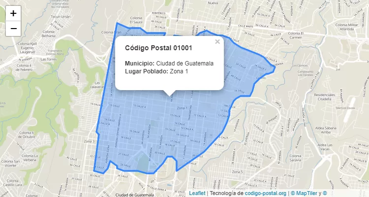Código Postal 01001 | Guatemala