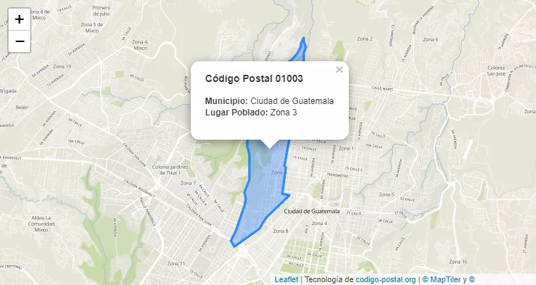 Código Postal Ciudad Zona 3 en Ciudad de Guatemala, Guatemala - Guatemala