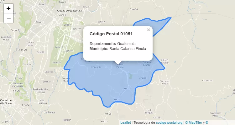 Código Postal Caserio Sector Cuesta Grande en Santa Catarina Pinula, Guatemala - Guatemala