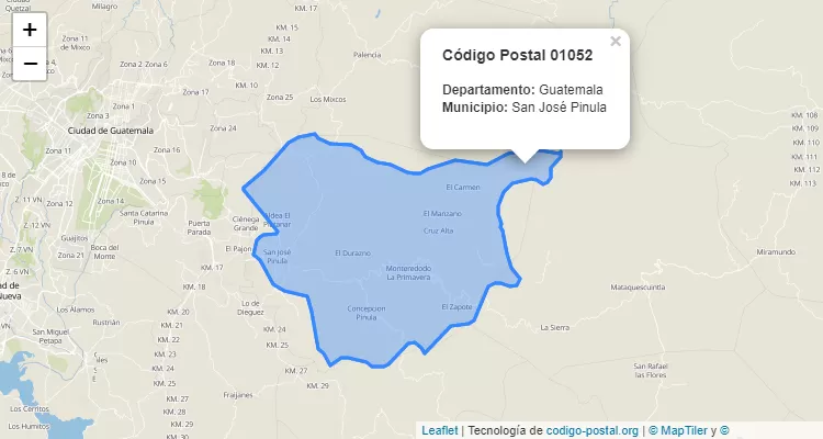 Código Postal Caserio El Sombrerito en San Jose Pinula, Guatemala - Guatemala