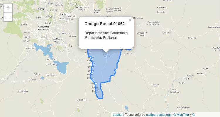 Código Postal Condominio El Refugio de San Antonio Fraijanes en Fraijanes, Guatemala - Guatemala