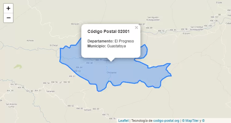 Código Postal Colonia Minerva en Guastatoya, El Progreso - Guatemala