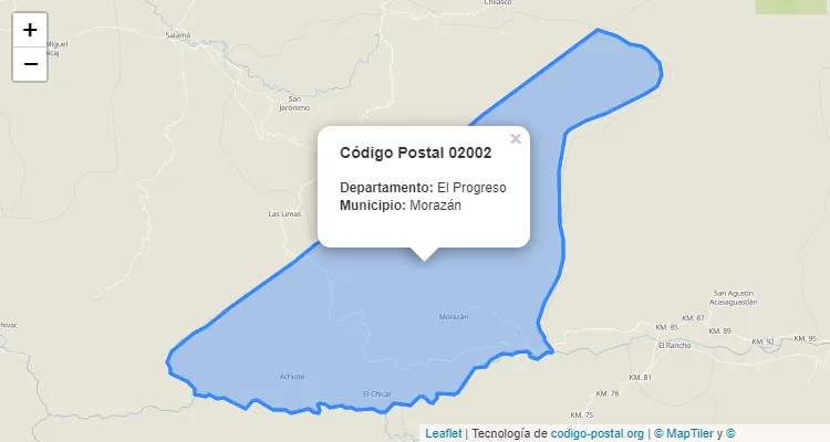 Código Postal Paraje El Bejucal en Morazan, El Progreso - Guatemala