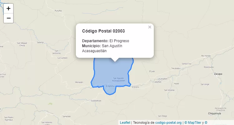 Código Postal Caserio La Culebra, Tecuiz en San Agustin Acasaguastlan, El Progreso - Guatemala