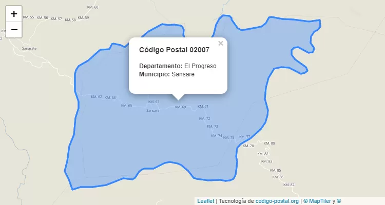 Código Postal Caserio El Peñasco en Sanarate, El Progreso - Guatemala