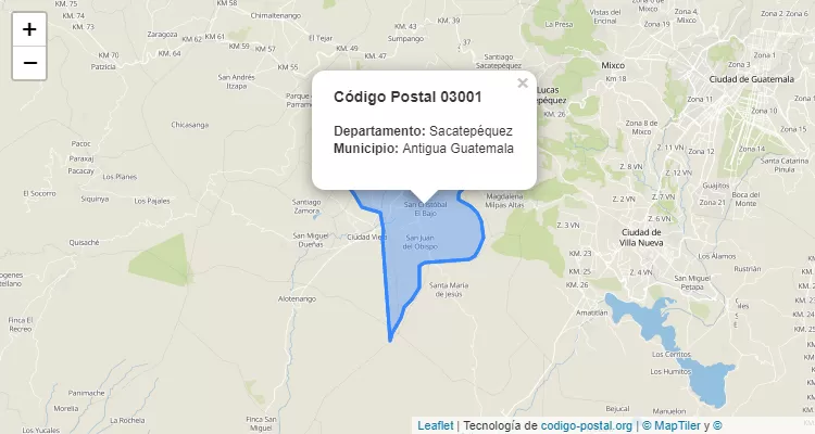 Código Postal Colonia Lotificacion Jardines de Antigua en Antigua Guatemala, Sacatepéquez - Guatemala