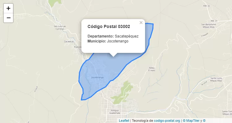 Código Postal Colonia Lotificaciã“N Masaya en Jocotenango, Sacatepéquez - Guatemala