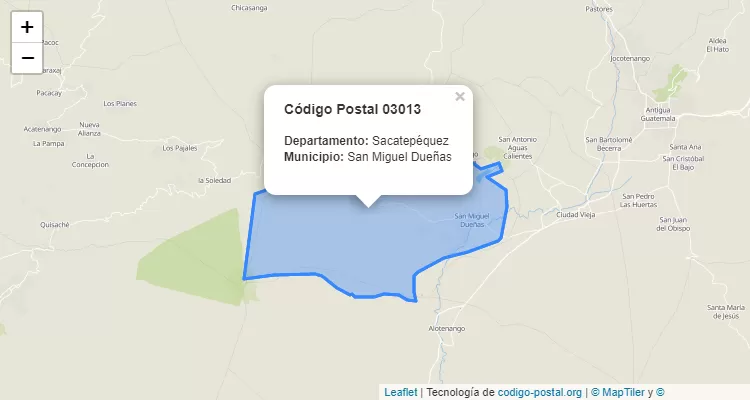 Código Postal Finca La Concepcion en San Miguel Dueñas, Sacatepéquez - Guatemala