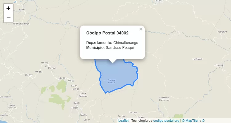 Código Postal Caserio Pachuitiatzán en San Jose Poaquil, Chimaltenango - Guatemala