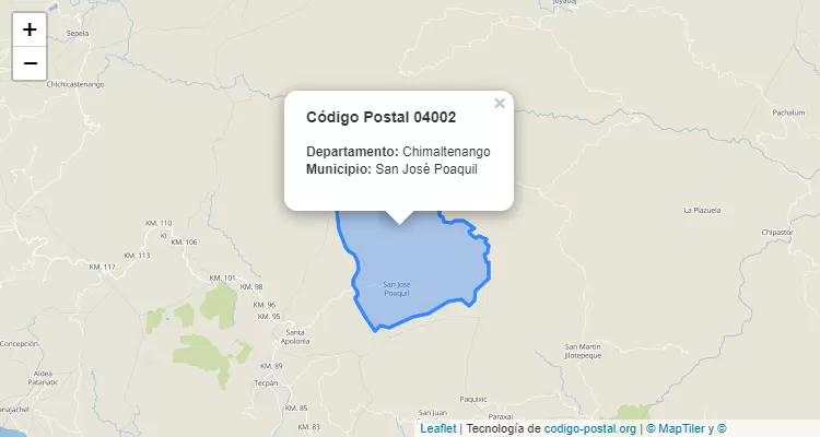 Código Postal Aldea Sarajmac en San Jose Poaquil, Chimaltenango - Guatemala