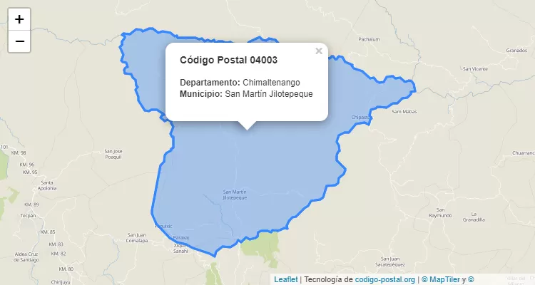 Código Postal Caserio Oratorio en San Martin Jilotepeque, Chimaltenango - Guatemala