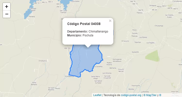 Código Postal Finca Nueva California O San Luis en Pochuta, Chimaltenango - Guatemala