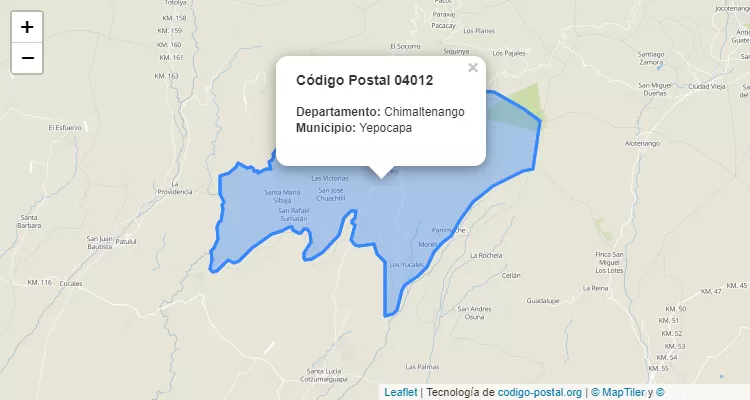 Código Postal Finca El Recreo en Yepocapa, Chimaltenango - Guatemala