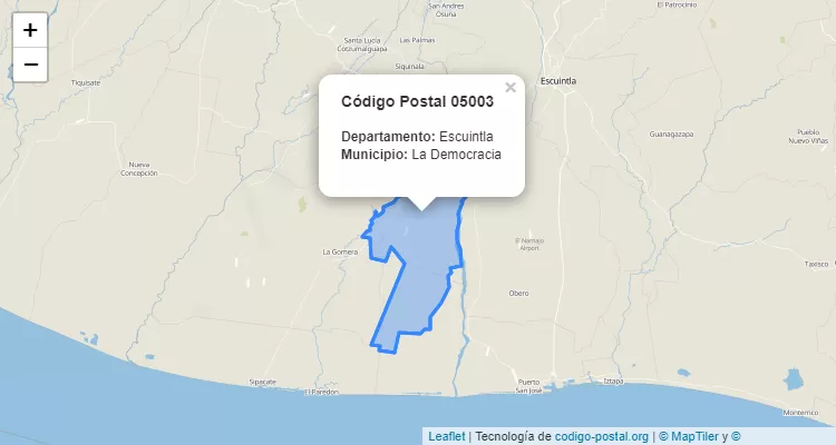 Código Postal Caserio Los Sapos en La Democracia, Escuintla - Guatemala