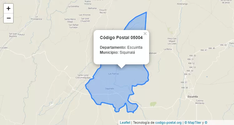 Código Postal Colonia Las Palmas en Siquinala, Escuintla - Guatemala