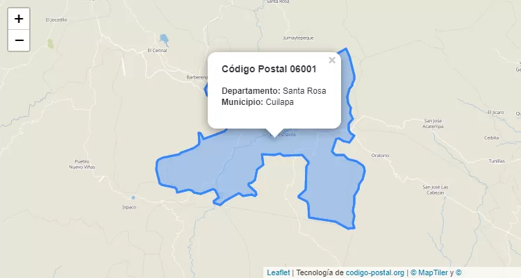 Código Postal Caserio Cuesta Chiquita en Cuilapa, Santa Rosa - Guatemala
