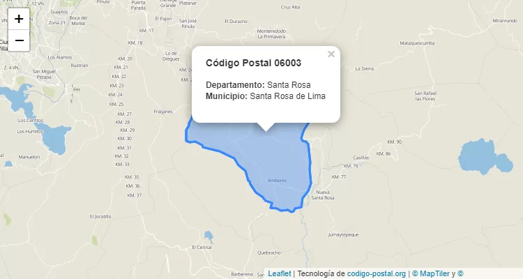 Código Postal Caserio Las Bolsitas en Santa Rosa de Lima, Santa Rosa - Guatemala