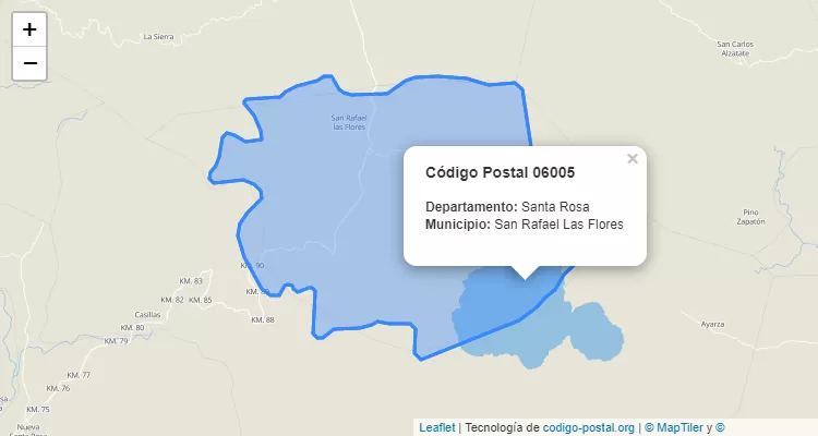 Código Postal Caserio El Rio en San Rafael las Flores, Santa Rosa - Guatemala