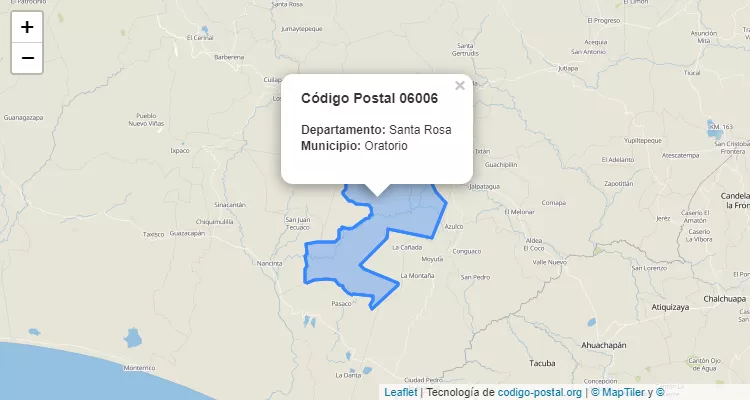 Código Postal Caserio El Castaño en Oratorio, Santa Rosa - Guatemala