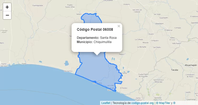 Código Postal Caserio Las Llaves en Chiquimulilla, Santa Rosa - Guatemala