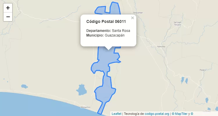 Código Postal Aldea La Poza de Agua en Guazacapan, Santa Rosa - Guatemala