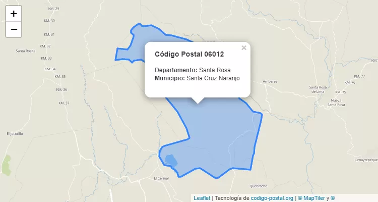 Código Postal Finca El Pino en Santa Cruz Naranjo, Santa Rosa - Guatemala