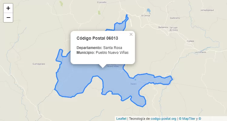 Código Postal Caserio Los Corrales en Pueblo Nuevo Viñas, Santa Rosa - Guatemala