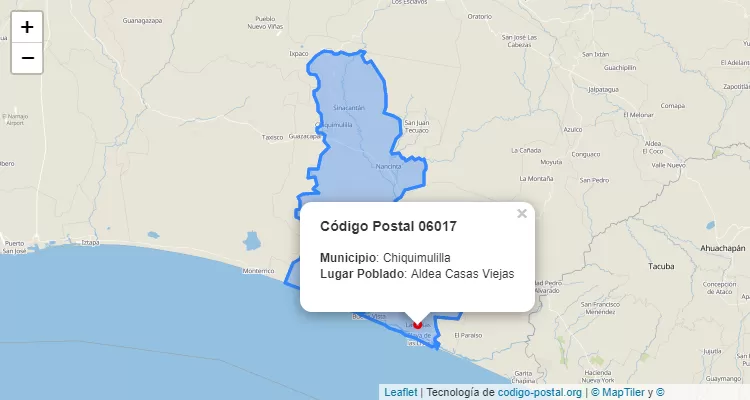Código Postal Aldea Casas Viejas en Chiquimulilla, Santa Rosa - Guatemala