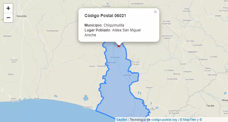 Código Postal Aldea San Miguel Aroche en Chiquimulilla, Santa Rosa - Guatemala