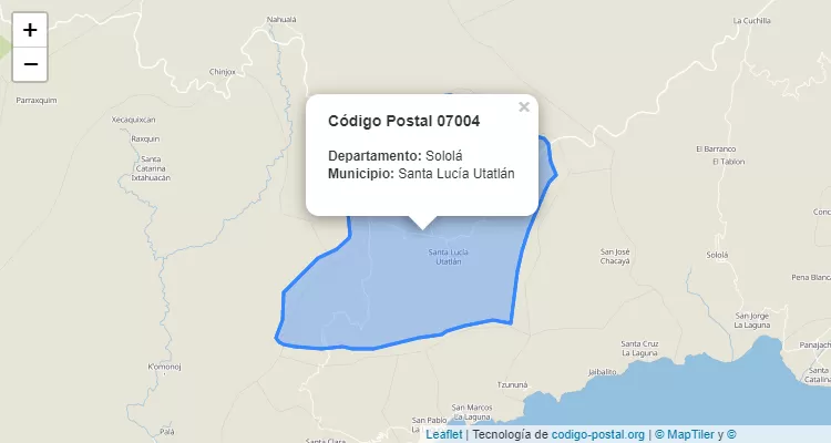 Código Postal Caserio Nicaj-Kim en Santa Lucia Utatlan, Sololá - Guatemala