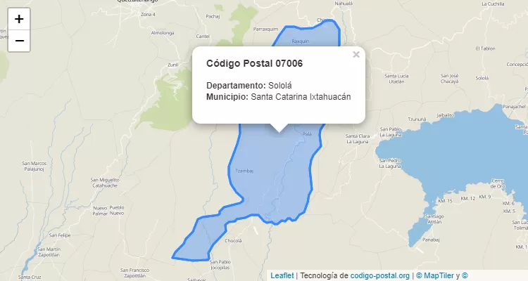 Código Postal Caserio Chuinimajuyub en Santa Catarina Ixtahuacan, Sololá - Guatemala