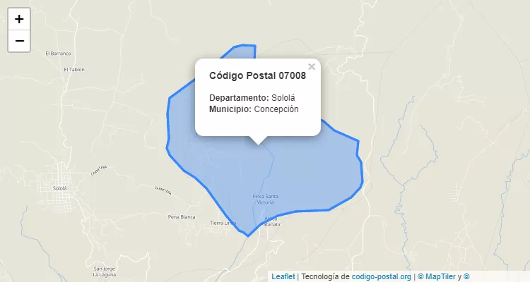 Canton Union en Concepcion, Sololá ZIP Code - Guatemala