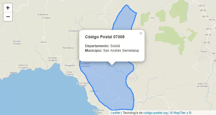 Código Postal Caserio Chuiya en San Andres Semetabaj, Sololá - Guatemala